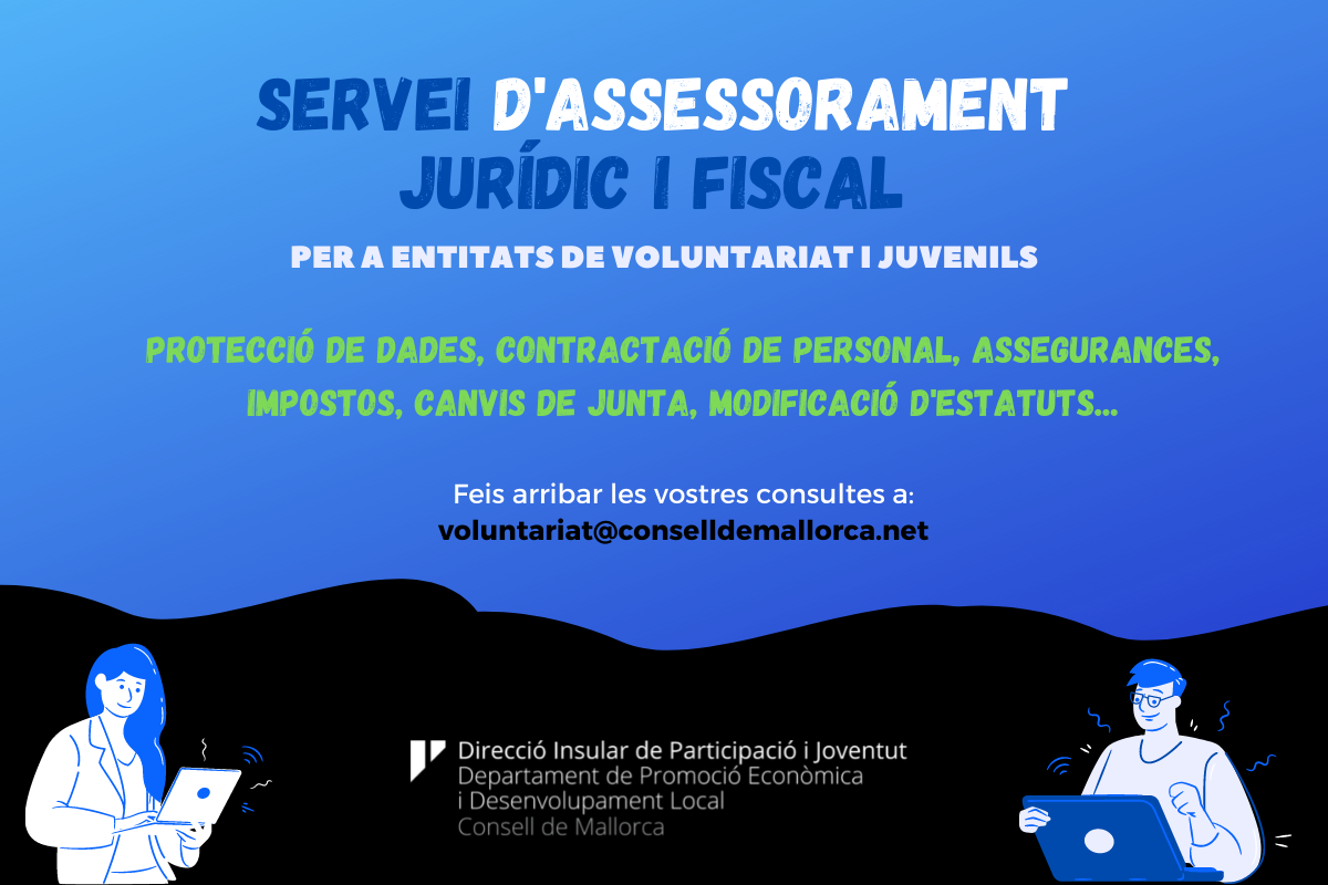 En marxa un servei d'assessorament legal i fiscal per a les entitats juvenils i de voluntariat de Mallorca. 